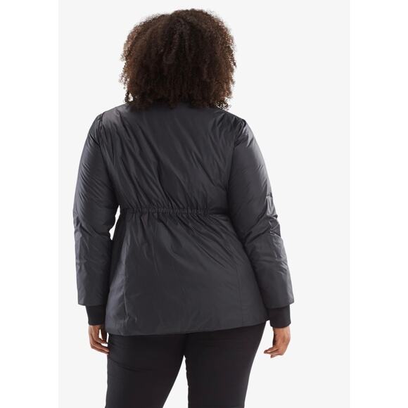 M. M. Lafleur Padma Puffer Jacket Coat Down Black Puffy Large Cinched Full Zip - Picture 4 of 14